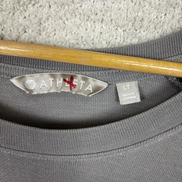 Athleta Sweatshirt Womens Lg Tall Silver Gray Serenity Criss Cross Athleisure - Picture 8 of 11